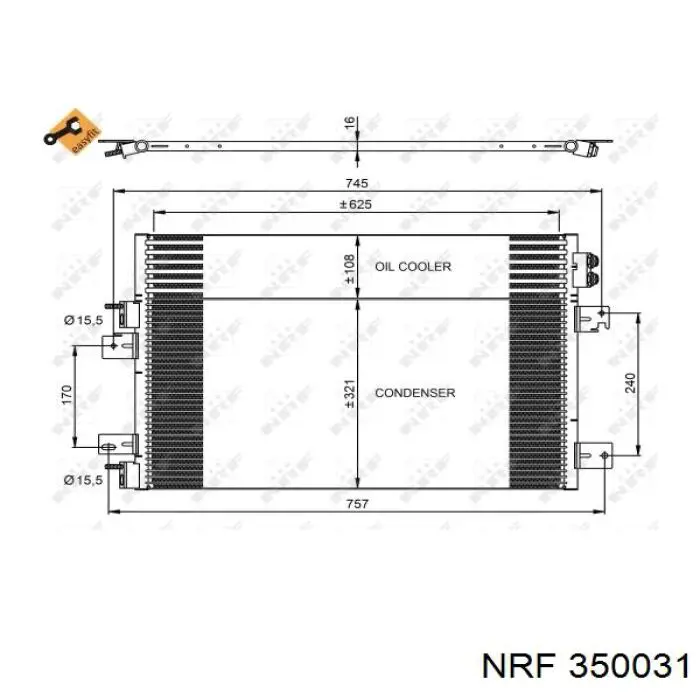 350031 NRF радіатор кондиціонера