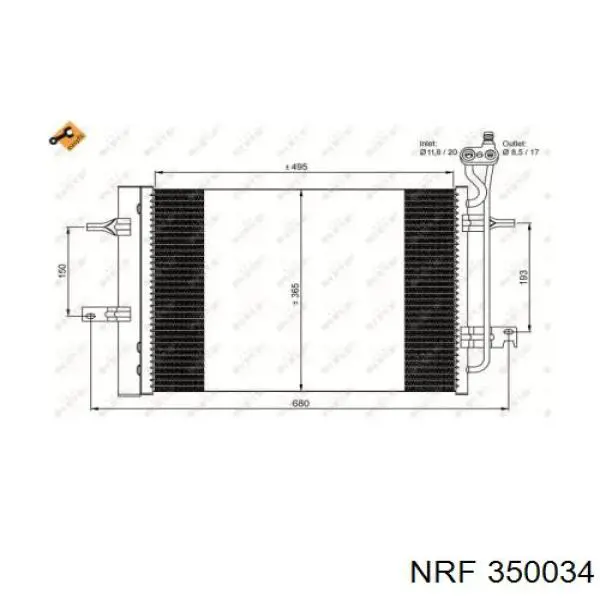 350034 NRF радіатор кондиціонера