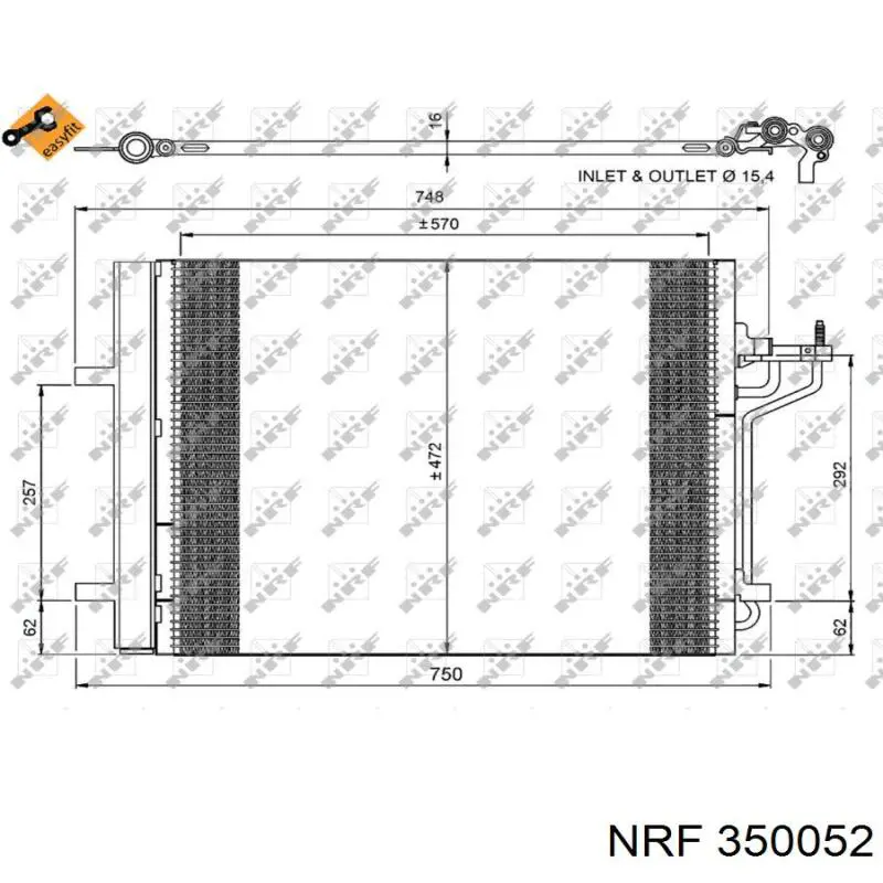 Купити 350052 NRF Радіатор системи охолодження кондиціонера