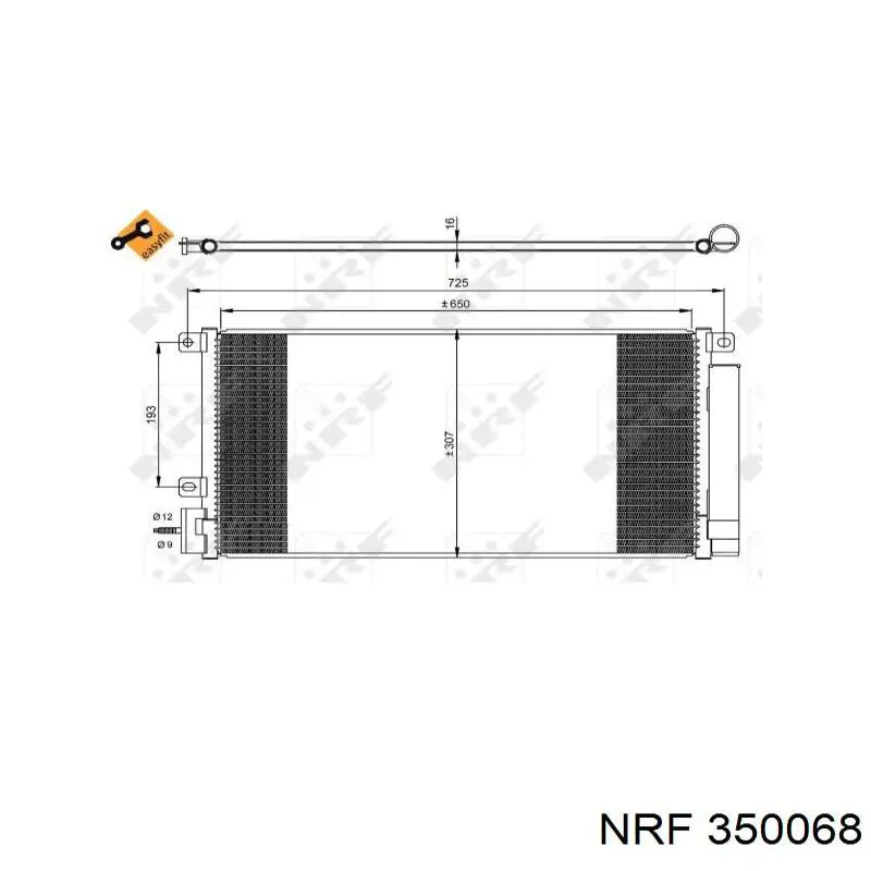 Купити 350068 NRF Радіатор системи охолодження кондиціонера