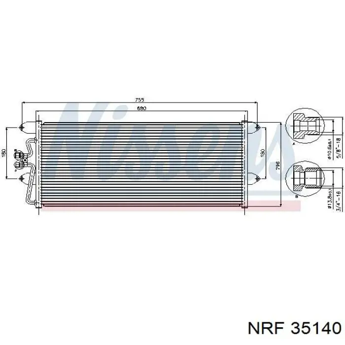 Купити 35140 NRF Радіатор системи охолодження кондиціонера