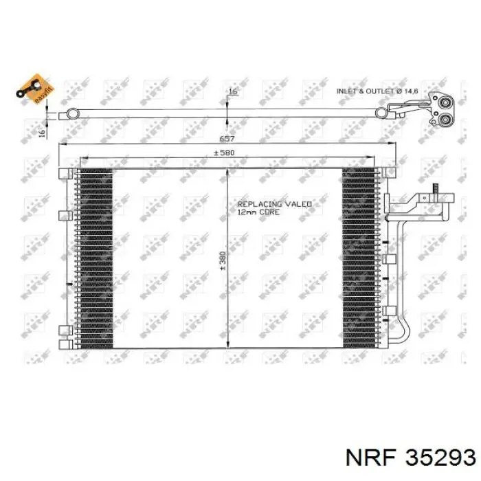 Купити 35293 NRF Радіатор системи охолодження кондиціонера