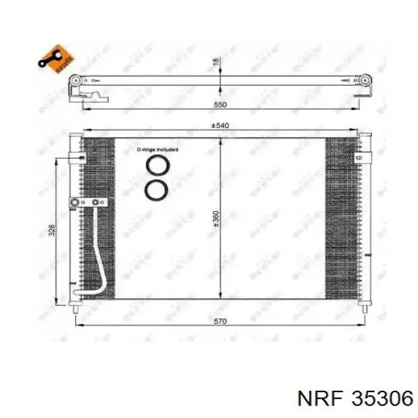 Купити 35306 NRF Радіатор системи охолодження кондиціонера