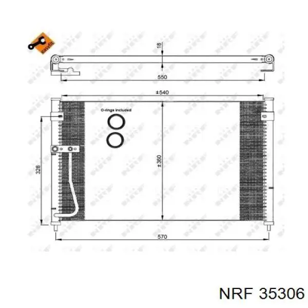 Радіатор кондиціонера 35306 NRF