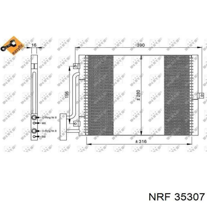 Купити 35307 NRF Радіатор системи охолодження кондиціонера