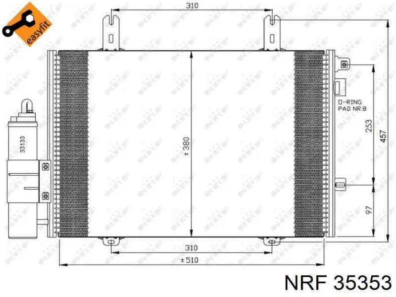 Радіатор кондиціонера 35353 NRF