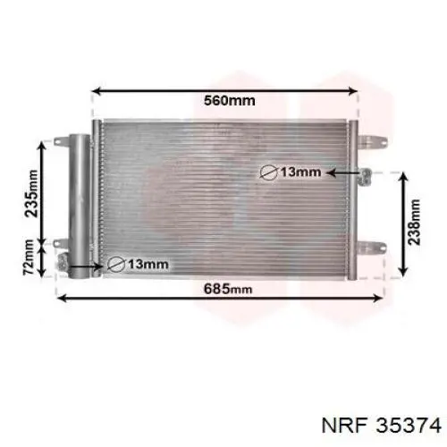 Радіатор охолодження кондиціонера Nissan/Infiniti 921100F060