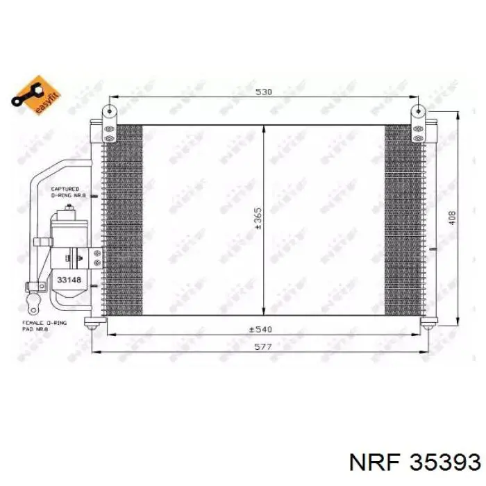 35393 NRF радіатор кондиціонера