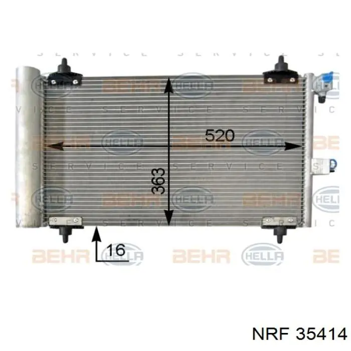 Радіатор кондиціонера 35414 NRF