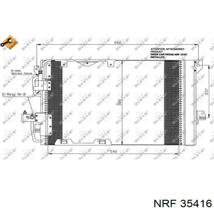 Радіатор кондиціонера 35416 NRF