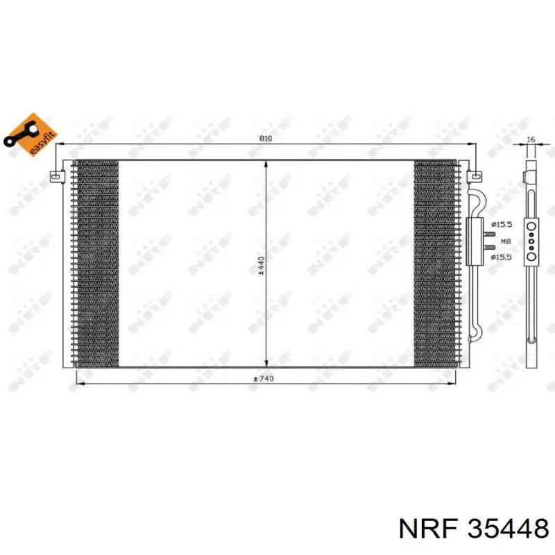 Купити 35448 NRF Радіатор системи охолодження кондиціонера