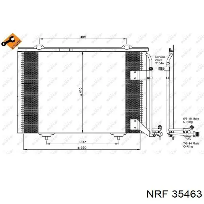 Купити 35463 NRF Радіатор системи охолодження кондиціонера