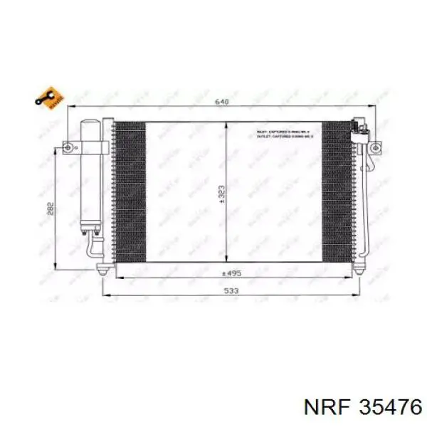 Купити 35476 NRF Радіатор системи охолодження кондиціонера