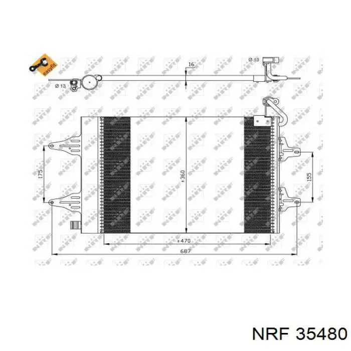 Радіатор кондиціонера 35480 NRF