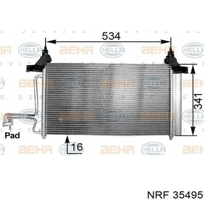 Радіатор кондиціонера 35495 NRF