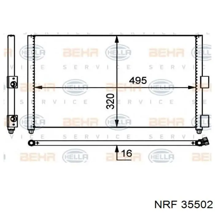 Радіатор кондиціонера 35502 NRF