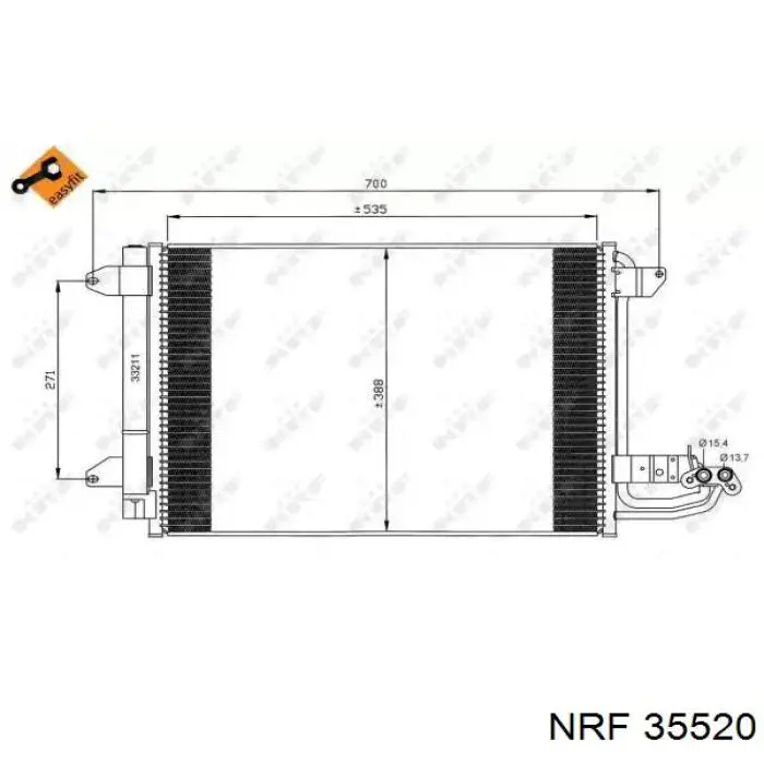 35520 NRF радіатор кондиціонера
