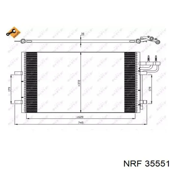 Радіатор кондиціонера 35551 NRF