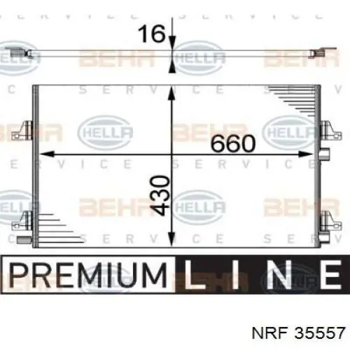Радіатор кондиціонера 35557 NRF