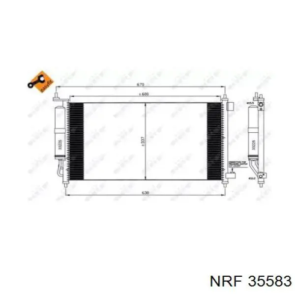 Радіатор кондиціонера 35583 NRF