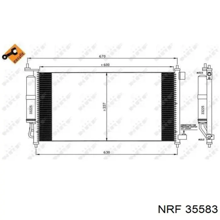 35583 NRF радіатор кондиціонера