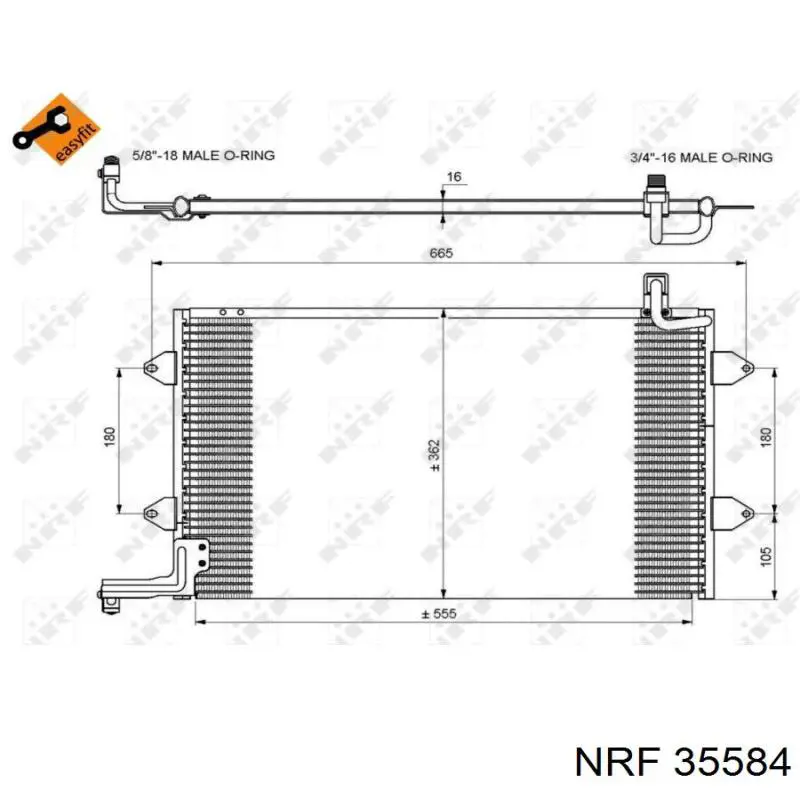 35584 NRF радіатор кондиціонера