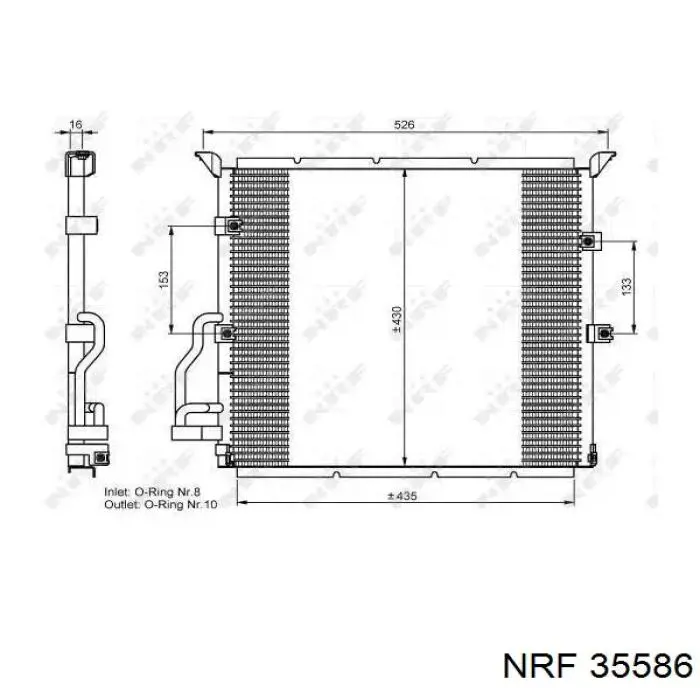 Купити 35586 NRF Радіатор системи охолодження кондиціонера