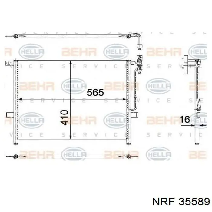Радіатор кондиціонера 35589 NRF