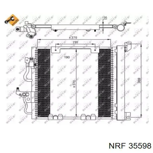 Радіатор охолодження кондиціонера NRF 35598