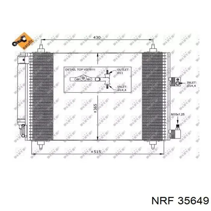 35649 NRF радіатор кондиціонера