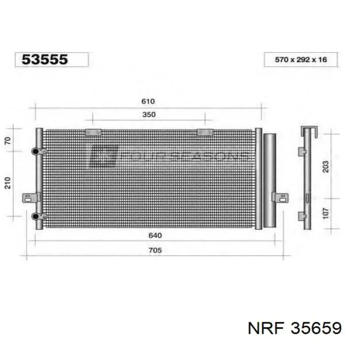 Радіатор охолодження кондиціонера NRF 35659
