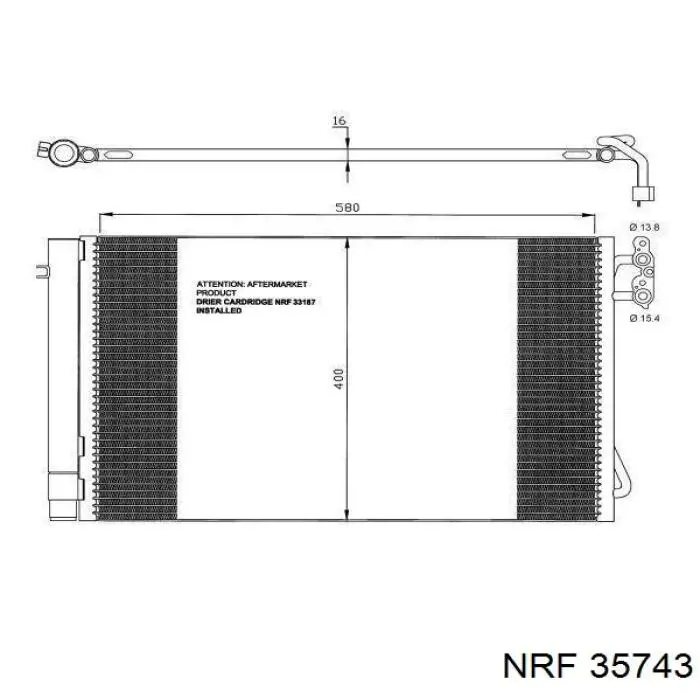 Купити 35743 NRF Радіатор системи охолодження кондиціонера