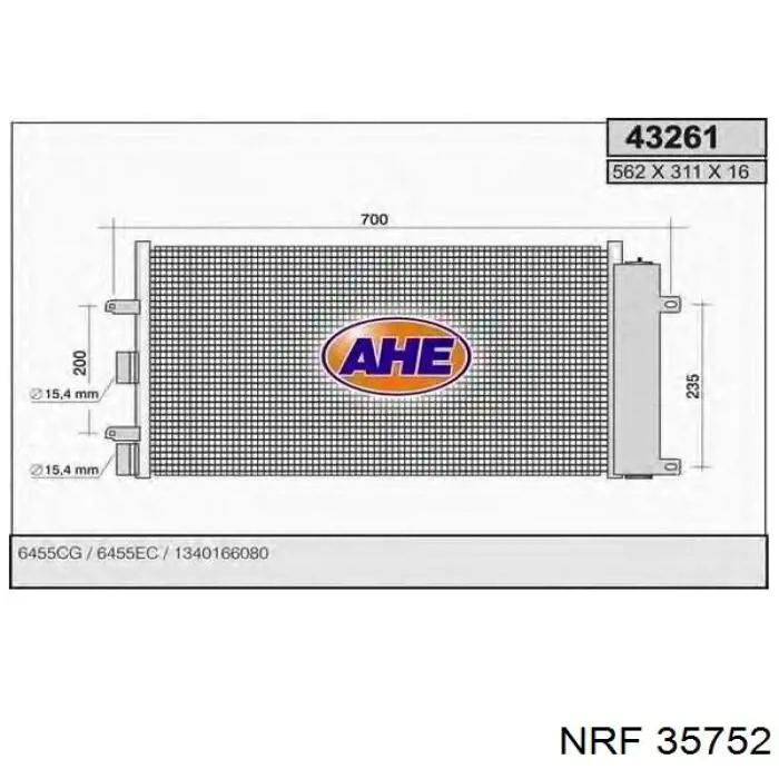 Купити 35752 NRF Радіатор системи охолодження кондиціонера