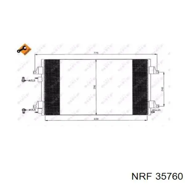 Радіатор кондиціонера 35760 NRF