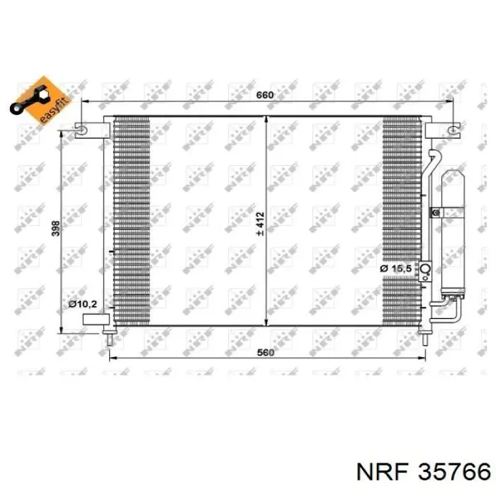 Радіатор кондиціонера 35766 NRF