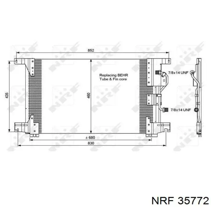 Купити 35772 NRF Радіатор системи охолодження кондиціонера