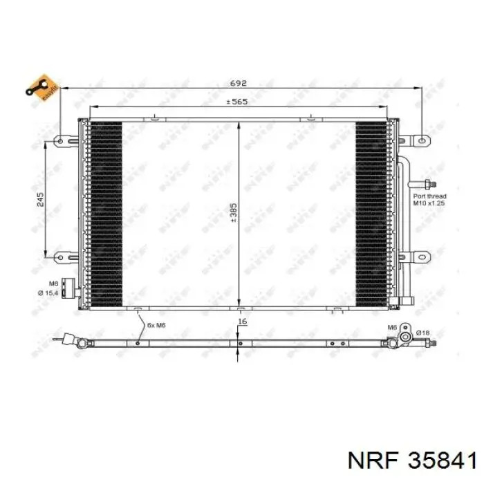 35841 NRF радіатор кондиціонера