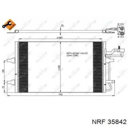 Радіатор кондиціонера 35842 NRF