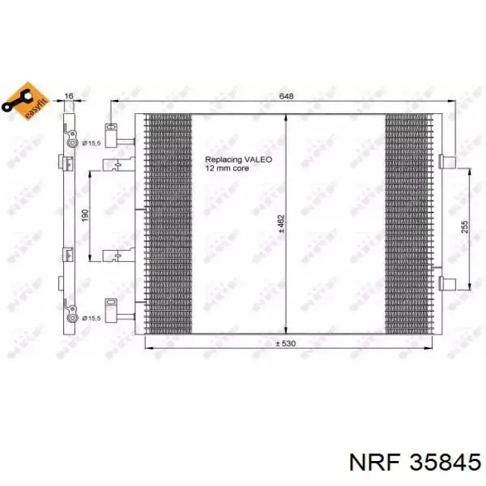 35845 NRF радіатор кондиціонера