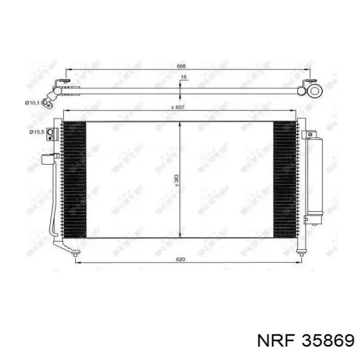Купити 35869 NRF Радіатор системи охолодження кондиціонера