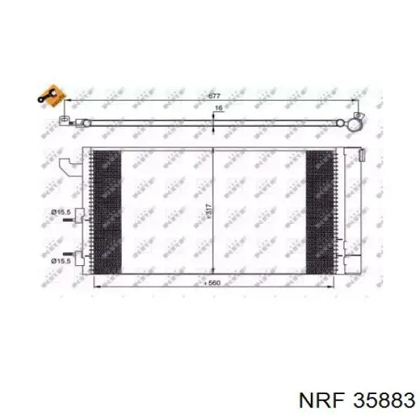 Купити 35883 NRF Радіатор системи охолодження кондиціонера