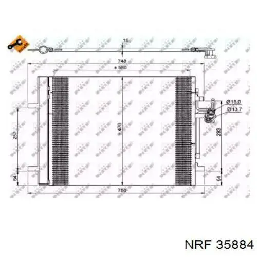 Купити 35884 NRF Радіатор системи охолодження кондиціонера