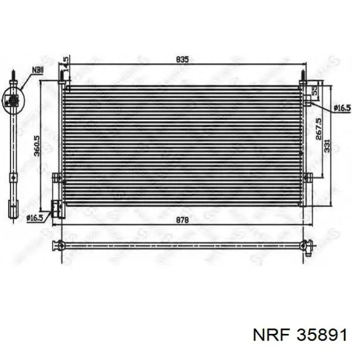 Купити 35891 NRF Радіатор системи охолодження кондиціонера