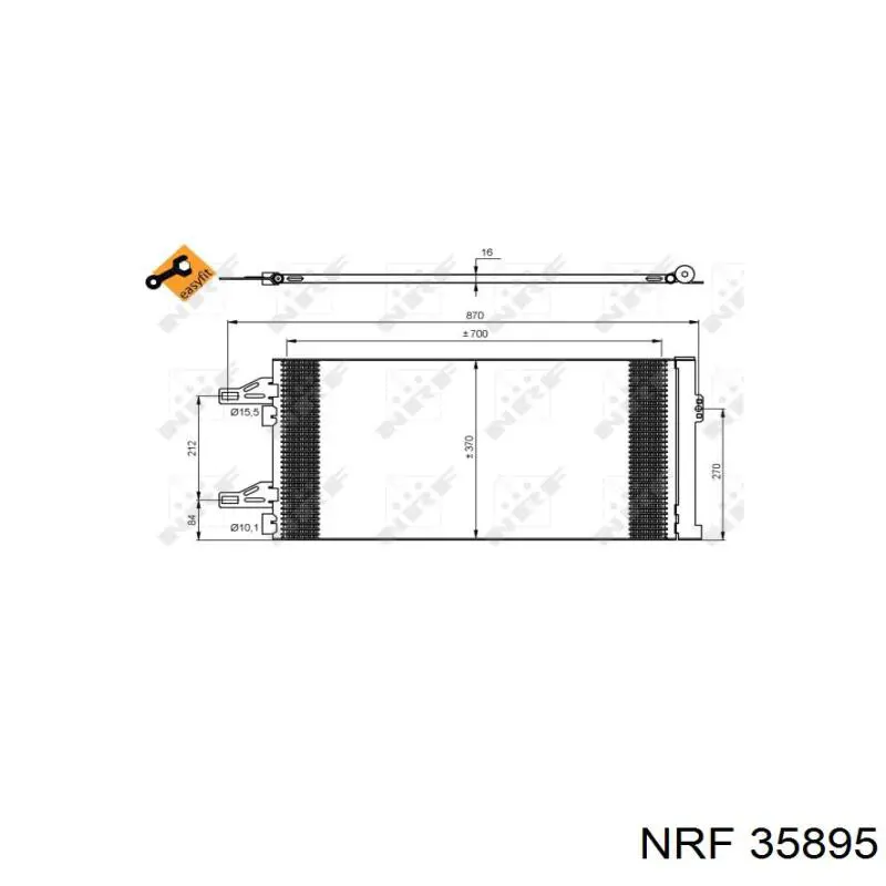 Радіатор кондиціонера 1371428080 Fiat/Alfa/Lancia