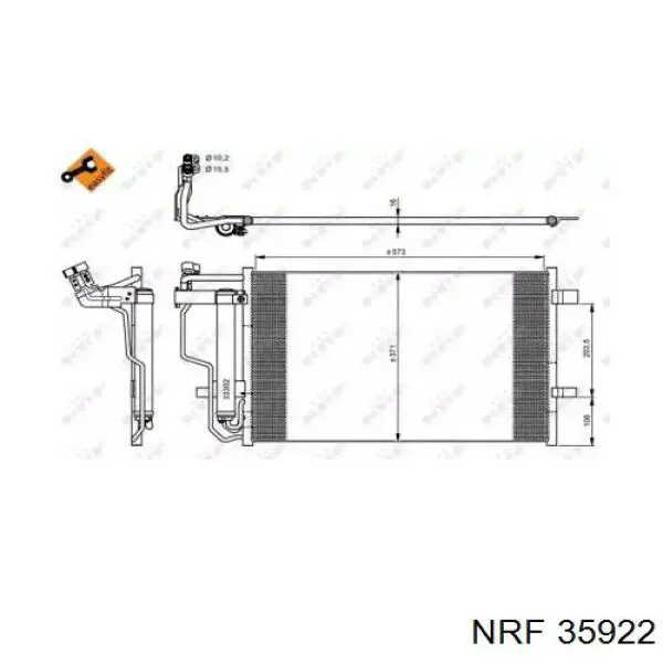 Радіатор охолодження кондиціонера NRF 35922