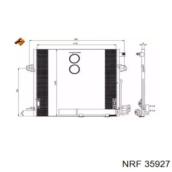 Радіатор кондиціонера 35927 NRF