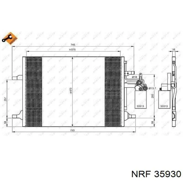 Радіатор кондиціонера 35930 NRF