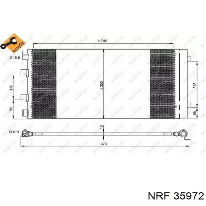 35972 NRF радіатор кондиціонера