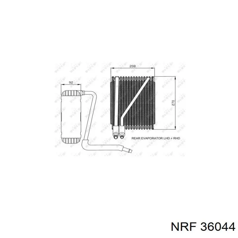 36044 NRF радіатор кондиціонера салонний, випарник