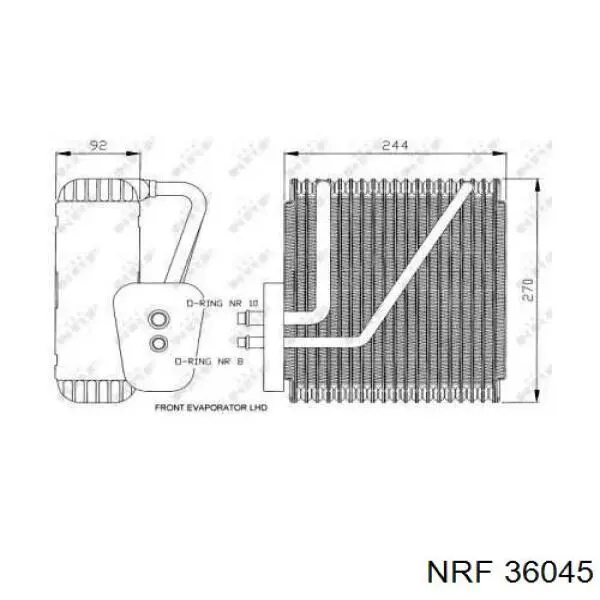 36045 NRF радіатор кондиціонера салонний, випарник